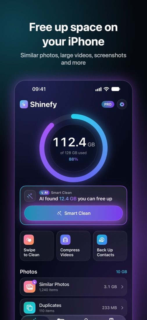 Shinefy screen 1
