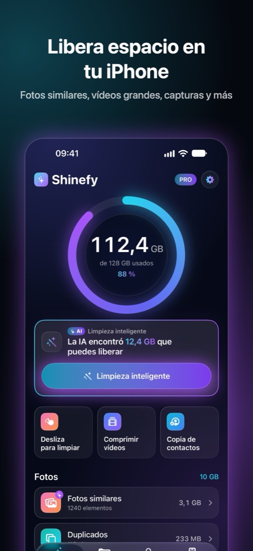 Pantalla de Shinefy 1