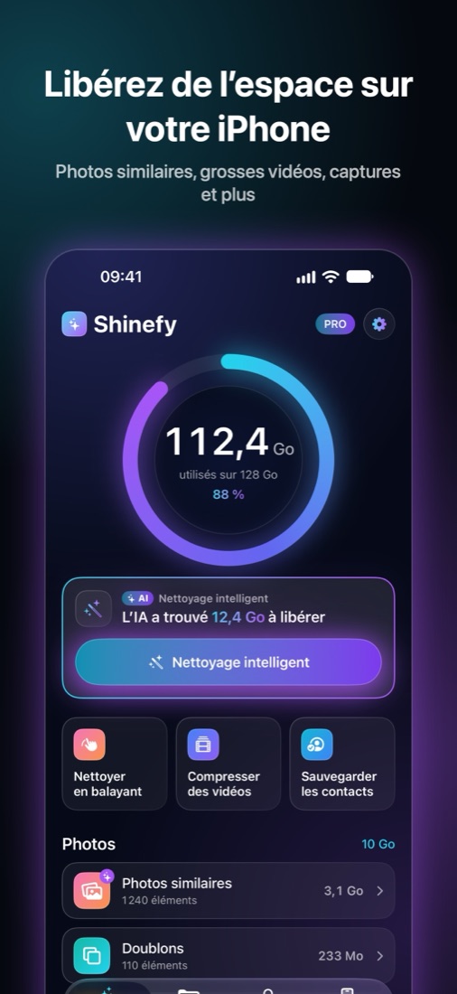 Écran de Shinefy 1